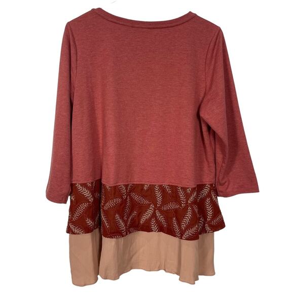 LOGO Lounge Lori Goldstein French Terry Top Embroidered Hem Size Large - Picture 6 of 8